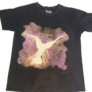 Men's Black Graphic Tee with Purple Design